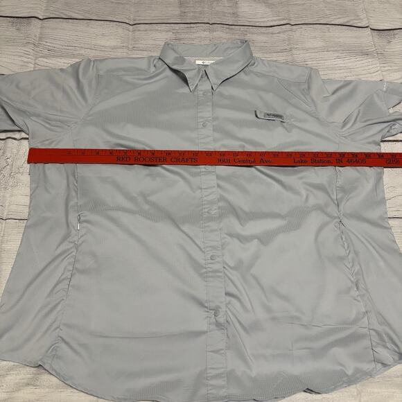 Columbia Womens Size 2X Tamiami II Short Sleeve Shirt Gray UPF 40 Omni Wick - Picture 4 of 16